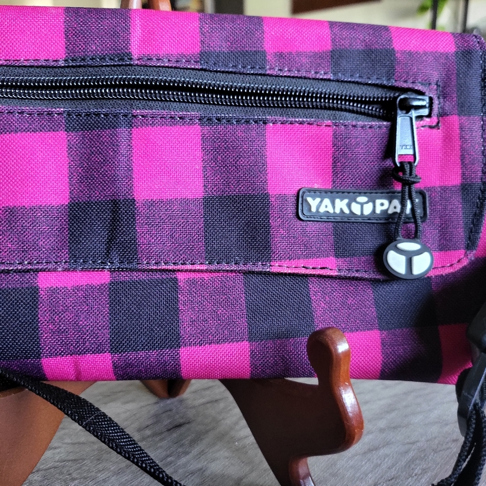 Yak Pak Fuchsia and Black Plaid Bag